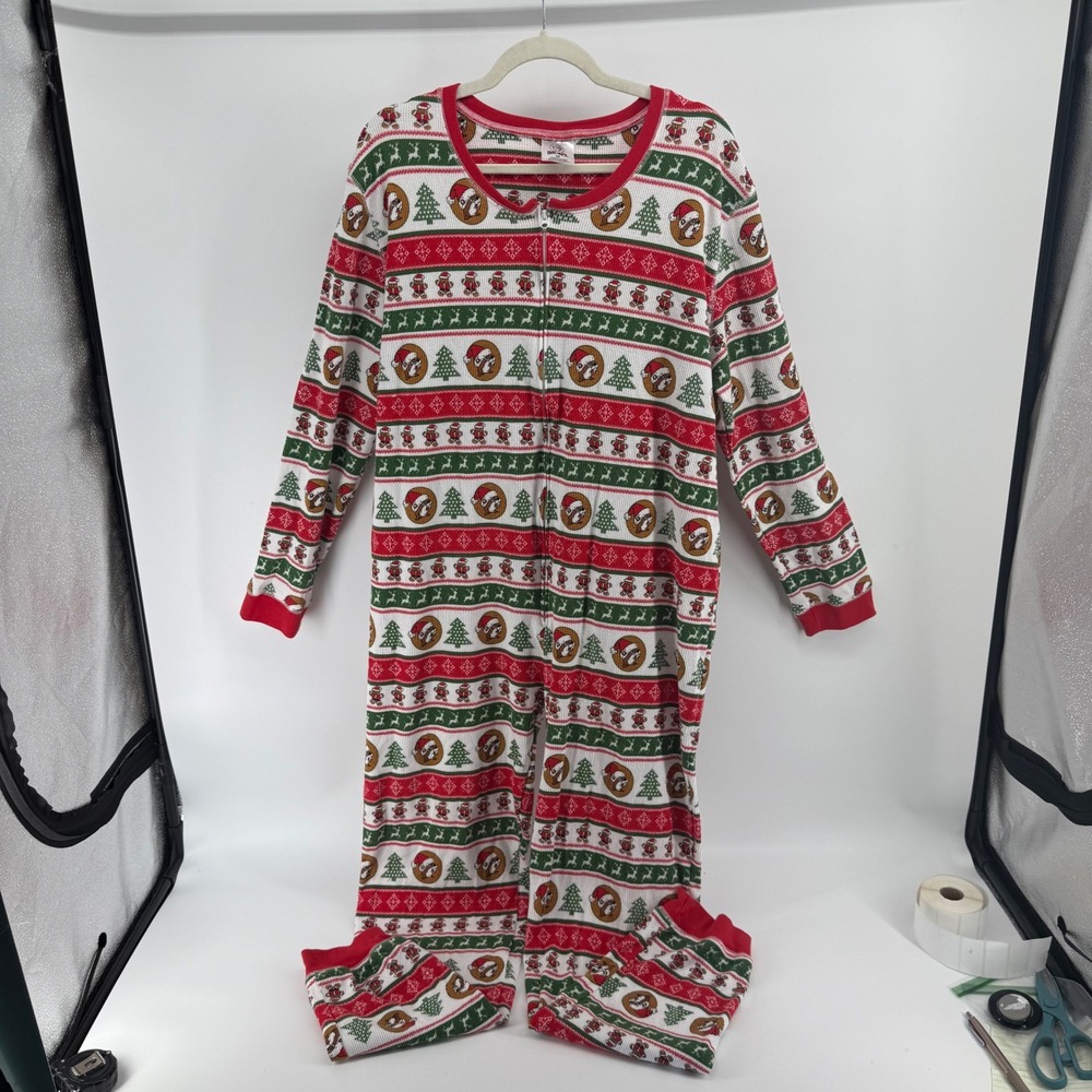 Buc-ees Christmas Pajamas Jumpsuit Thermal Long‎ Johns Onesie Size 3X